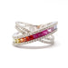 Bague Bague saphirs multicolores diamants or blanc 58 Facettes