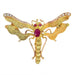 Broche Broche avec rubis et demi-perles de rocaille 58 Facettes 22279-0308