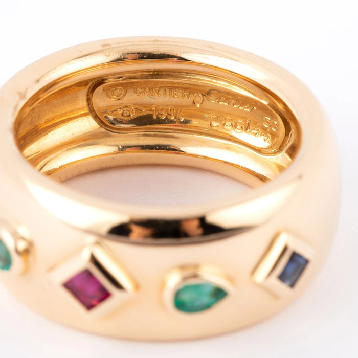 Bague Cartier - Bague "Byzantine" anneau en pierres de couleurs 58 Facettes 0