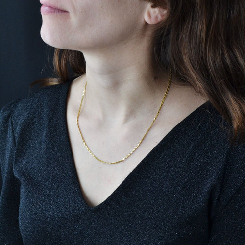 Collier Chaine or jaune maille agrafe 58 Facettes 15-196