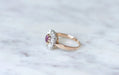 Ring Pink sapphire, diamond daisy ring 58 Facettes