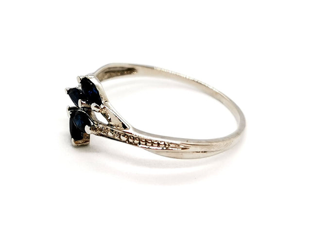 Bague 56 Bague Or blanc Saphir 58 Facettes 1141364CD