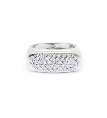 Bague 52 / Blanc/Gris / Or 750‰ Bague pavage Diamants 58 Facettes 220555R