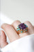 Ring 57 Cocktail Ring Yellow Gold Amethyst Turquoise Diamonds 58 Facettes