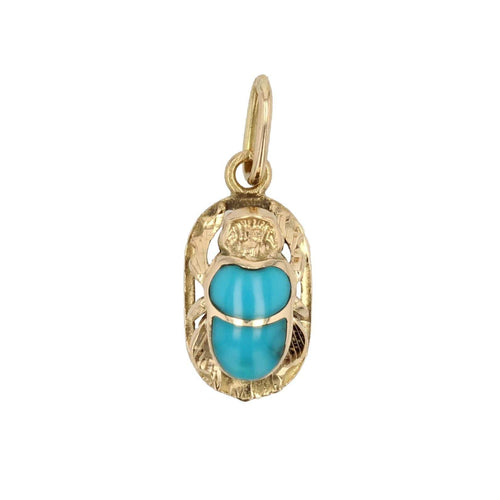 Pendentif Pendentif scarabée or jaune émail turquoise 58 Facettes 21-791A