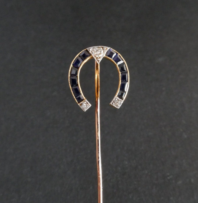 Broche Epingle De Cravate Art Déco, Diamants Et Saphirs Calibrés 58 Facettes 566933