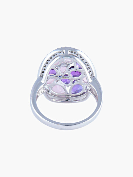 Bague 52 Bague quartz rose Améthystes 58 Facettes