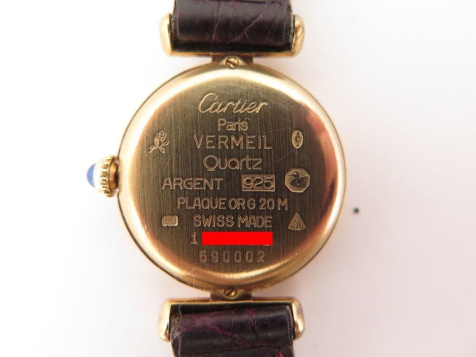 Montre vintage montre CARTIER colisee 590002 24 mm quartz vermeil 58 Facettes 254219