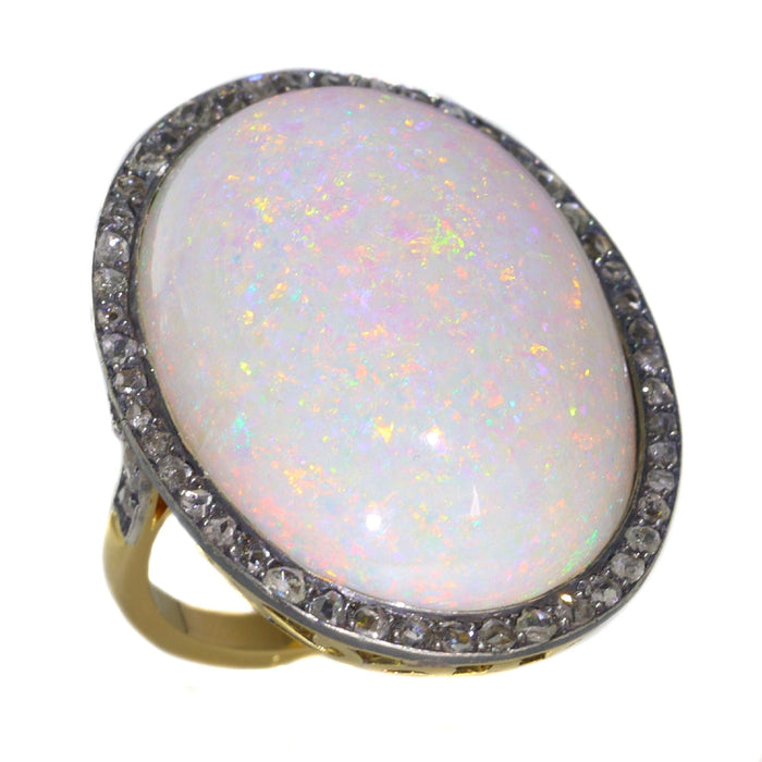 Bague 58 Bague vintage or , opale , diamants 58 Facettes 21224-0615