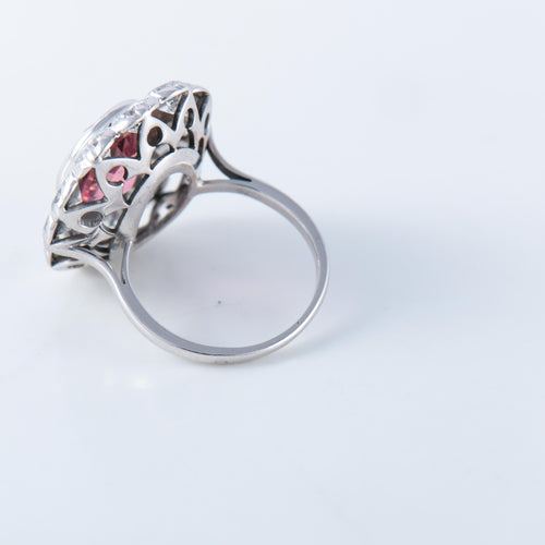 Bague 52 Bague Pompadour platine tourmaline 58 Facettes