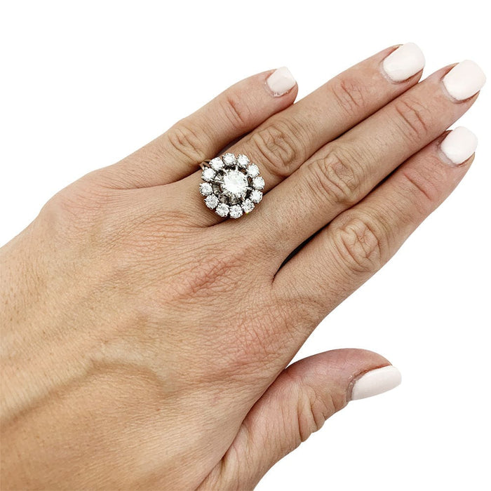 Bague 52 Bague marguerite or blanc diamant 1,20 carat. 58 Facettes 30615