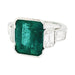 Ring 50 White gold emerald ring, diamonds. 58 Facettes 31814