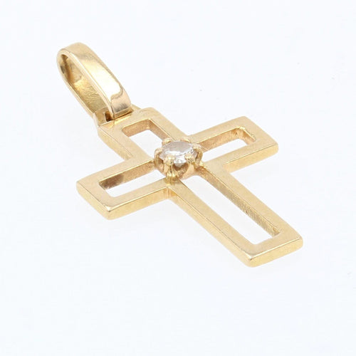 Pendentif Croix diamant et or 58 Facettes 16-229