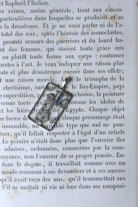 Pendentif Breloque Pierrot Art Déco saphirs et diamants 58 Facettes