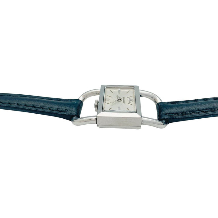 Montre Montre Jaeger Lecoultre & Hermès, modèle "Etrier" en acier, bracelet cuir. 58 Facettes 31519