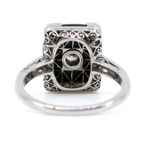 Bague Bague Art Déco Onyx Diamants 58 Facettes 283515B624A545CBB2833D855843D533