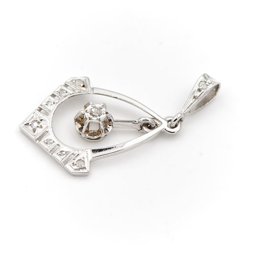 Collier Pendentif Art déco Or blanc Diamant 58 Facettes 2024921CN