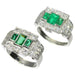 Ring 55 Platinum rings with emeralds 58 Facettes 16281-0017