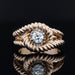 Ring 52 Vintage gadrooned knot and diamond ring 58 Facettes 22-316