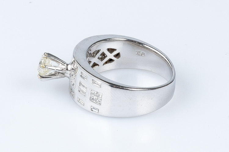 Bague 54 Bague Solitaire accompagné diamant 0.45ct 58 Facettes BG-14141-96