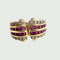 Bague 55 Bague en or 18 ct de style rétro contemporain avec diamants et rubis 58 Facettes Q345A