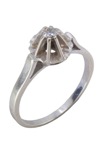 Bague 53 SOLITAIRE ANCIEN DIAMANT 0.10 CARAT 58 Facettes 066991