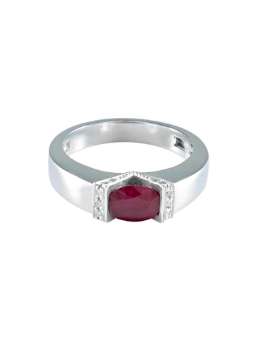 Bague 54 BAGUE RUBIS BERCEAU ET DIAMANTS 58 Facettes 419 50025