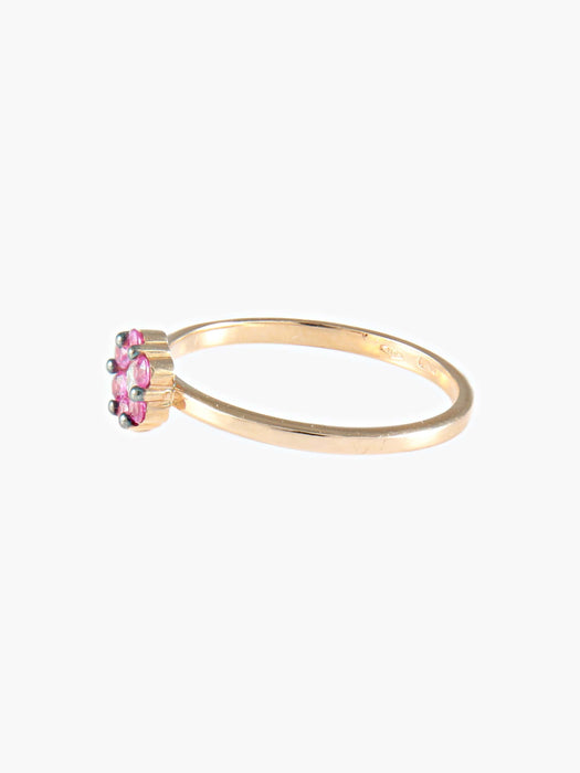 Bague 52 Bague Fleur Saphirs roses 58 Facettes