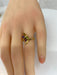 Ring 51 Butterfly ring in yellow gold & fine stones 58 Facettes