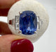 Ring Engagement Ring Sapphire, “Baguette” diamonds & white gold 58 Facettes A 7351
