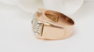 Ring 54 Tank ring in pink gold and diamonds 58 Facettes 32563