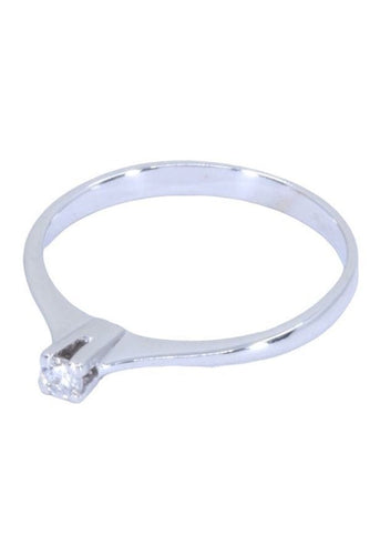 Bague 51 Solitaire diamants, or blanc 58 Facettes 063471