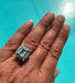 Ring 56 Art Deco ring in platinum, aquamarine and diamonds 58 Facettes 992977