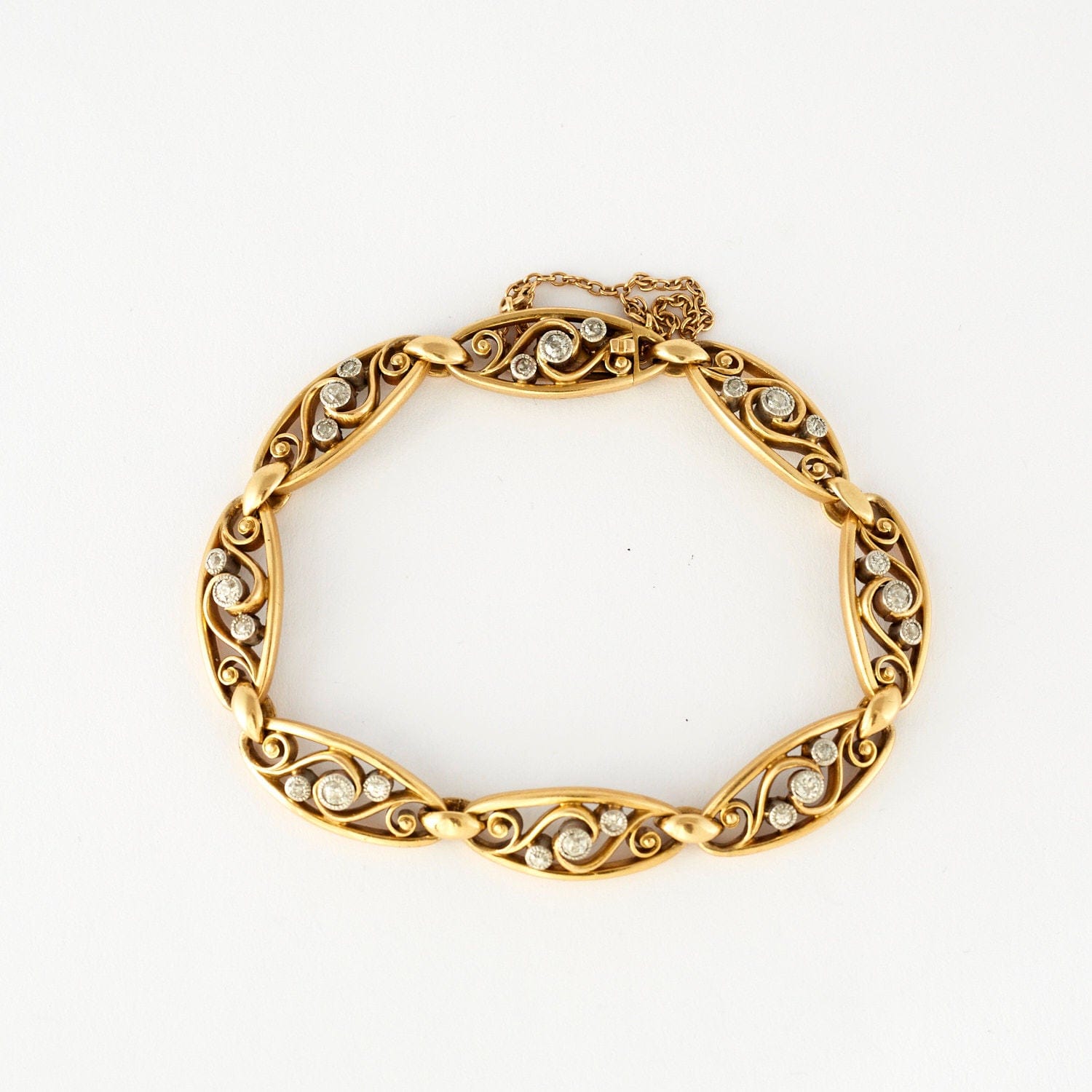 Bracelet En Argent Vintage Avec Motifs Filigranes Volutes – Silverspeck – Neuf Sans Emballage