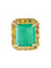 Ring 52 Emerald Ring Yellow Diamonds 58 Facettes