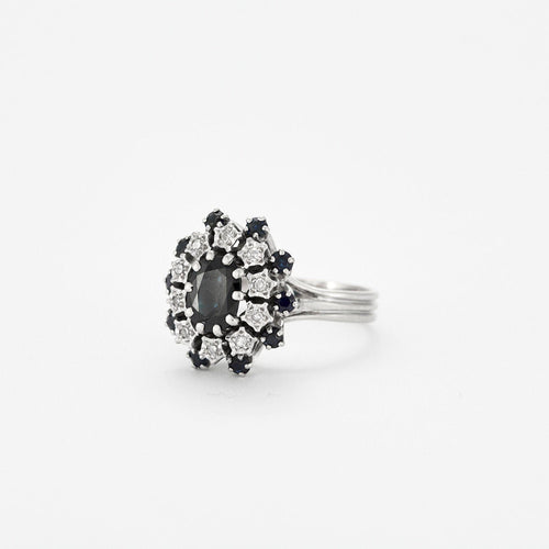 Bague 55 Bague Marguerite Saphirs Diamants 58 Facettes C87