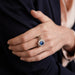 Ring 60 Marguerite Bangle Ring platinum, sapphire, diamonds 58 Facettes