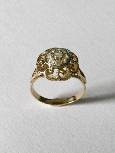 Bague 59 Bague Or Jaune ajourée Diamants 58 Facettes