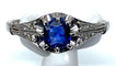 Bague Bague 1900 Platine Saphir et Diamants 58 Facettes