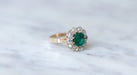 Ring 55.5 Colombian emerald and diamond daisy ring 58 Facettes