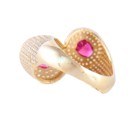 Bague BAGUE "ETREINTE" OR & ZIRCONIUMS 58 Facettes BO/220090