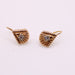 Earrings Rose gold leverback earrings fan pattern white stone 58 Facettes