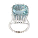 Ring 50 White gold ring with aquamarine 58 Facettes 22118-0274