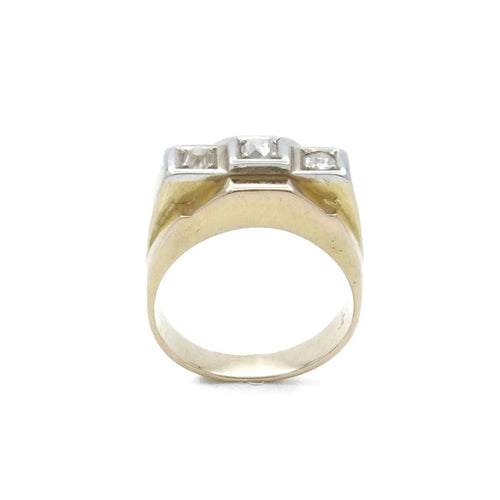 Bague 52.5 Bague tank 2 Ors Diamants 58 Facettes REF2203-3