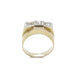 Ring 52.5 Tank ring 2 Gold Diamonds 58 Facettes REF2203-3