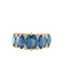 Ring two gold Diamonds Oval Sapphires 58 Facettes