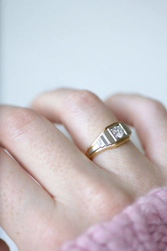 Bague Bague Art Déco escalier deux ors et diamant 58 Facettes