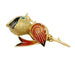 Brooch “Crowned Bird” brooch in yellow gold, emerald, enamel. 58 Facettes 31613