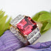 Ring Tourmaline and diamond tank ring 58 Facettes