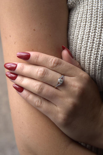 Bague 54 Bague solitaire or blanc Diamant 58 Facettes 2308982CN